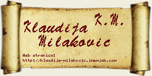 Klaudija Milaković vizit kartica